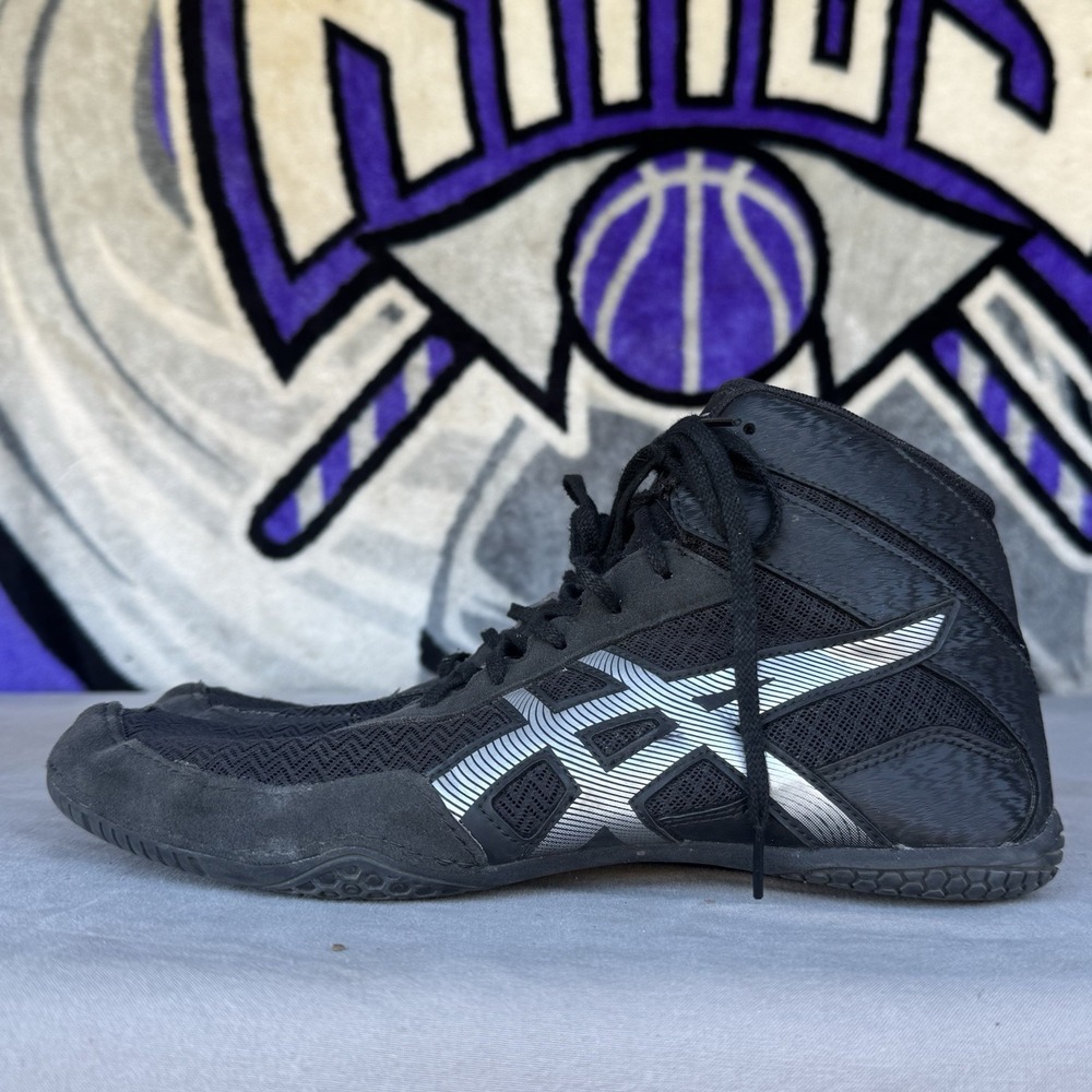 Size 11 - ASICS Matcontrol 3 Black Pure Silve Men's  Wrestling Shoes